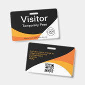 Bedrijfsbezoeker Aangepaste QR-code Geel Sinaasapp Badge (Voor- en achterkant)