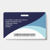 Bedrijfsbezoekerspas Aangepaste Barcode Blauwe Bad Badge (Achterkant)
