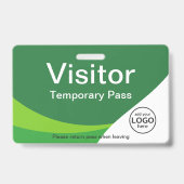 Bedrijfsbezoekerspas Aangepaste Barcode Groen Badge (Voorzijde)