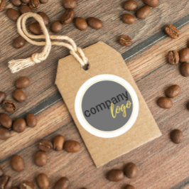 BEDRIJFSBRANDE LOGO OP DE AFZET VAN DE KLANTMAATSC RONDE STICKER