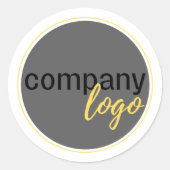 BEDRIJFSBRANDE LOGO OP DE AFZET VAN DE KLANTMAATSC RONDE STICKER (Voorkant)