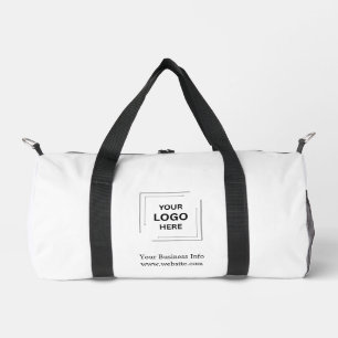 Bedrijfsbranding   Logo Zakelijk Witte Duffle Plunjezak