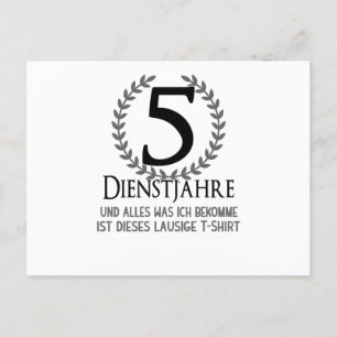 Bedrijfscelebratie 5 Jaar Jubileum werknemer Briefkaart