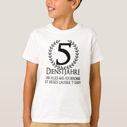 Bedrijfscelebratie 5 Jaar Jubileum werknemer T-shirt (Voorkant)