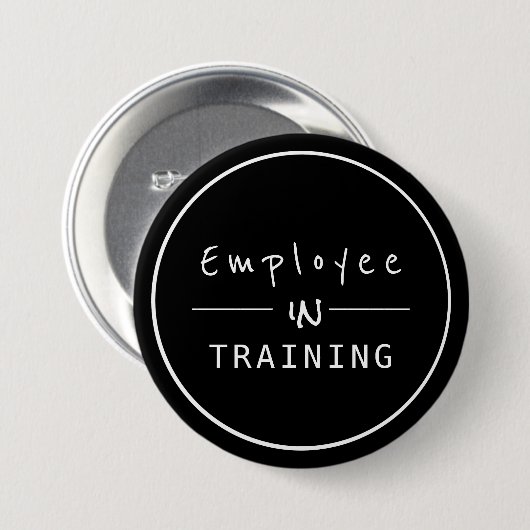 Bedrijfscentra werknemer in opleiding ronde button 7,6 cm (Voorkant /achterkant)