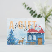 BEDRIJFSCERTIFICAAT | Sneeuwpatroon met kerstmis (Staand voorkant)