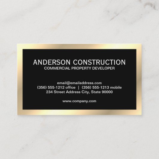 Bedrijfsconstructie | QR-code | Goud metaal Visitekaartje (Achterkant)