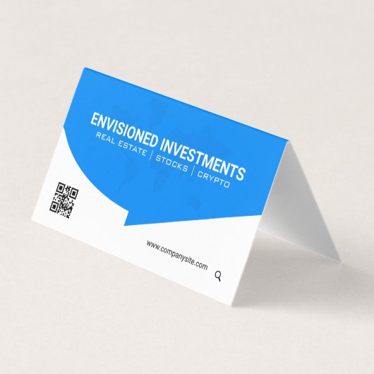 Bedrijfscontactpersoon | WERELDKAART | QR-code | B Visitekaartje (Achterkant)