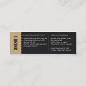 Bedrijfsdrinkticket | Gratis voucher Mini Visitekaartje (Achterkant)
