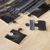  bedrijfsdummyvrachtwagen op een bouwplaats legpuzzel (Zijkant)