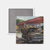  bedrijfsdummyvrachtwagen op een bouwplaats magneet (Voorkant / Achterkant)