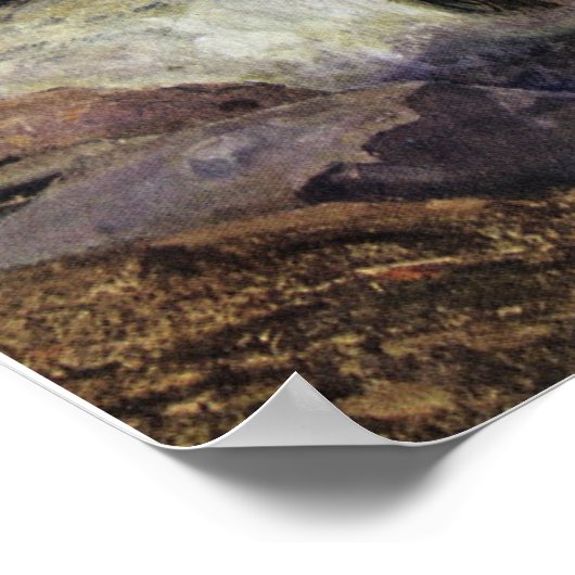  bedrijfsdummyvrachtwagen op een bouwplaats poster (Hoek)