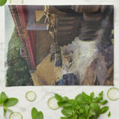  bedrijfsdummyvrachtwagen op een bouwplaats theedoek (Gevouwen)