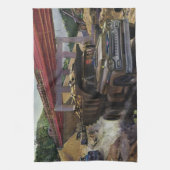  bedrijfsdummyvrachtwagen op een bouwplaats theedoek (Verticaal)