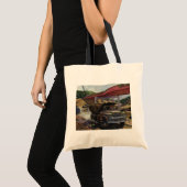  bedrijfsdummyvrachtwagen op een bouwplaats tote bag (Voorkant (product))
