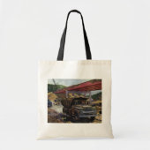  bedrijfsdummyvrachtwagen op een bouwplaats tote bag (Voorkant)