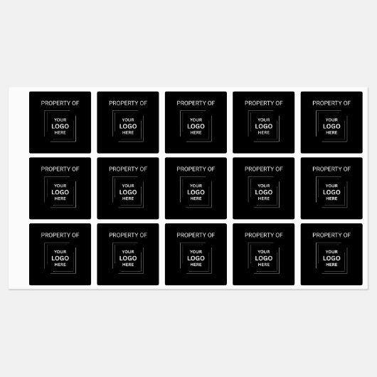 Bedrijfseigendom van Black Logo | Activa Labels (Vel)
