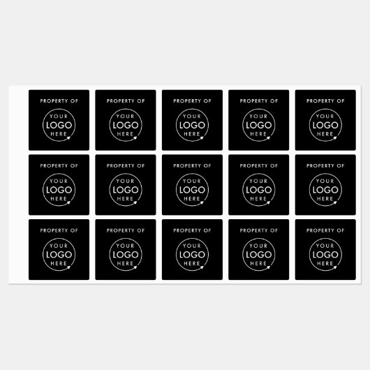 Bedrijfseigendom van Logo | Label van zwarte activ (Vel)