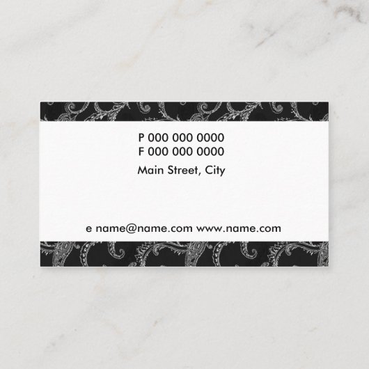 bedrijfselegant visitekaartje (Achterkant)