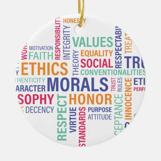"Bedrijfsethiek" Keramisch Ornament (Voorkant)