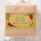 Bedrijfsetiket van aardbeien in het land etiket (Insitu)