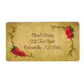 Bedrijfsetiket van aardbeien in het land etiket (Voorkant)