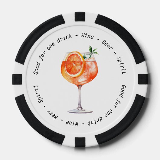 Bedrijfsevenement Aperol QR Code Drink Voucher Poker Chips (Voorkant)