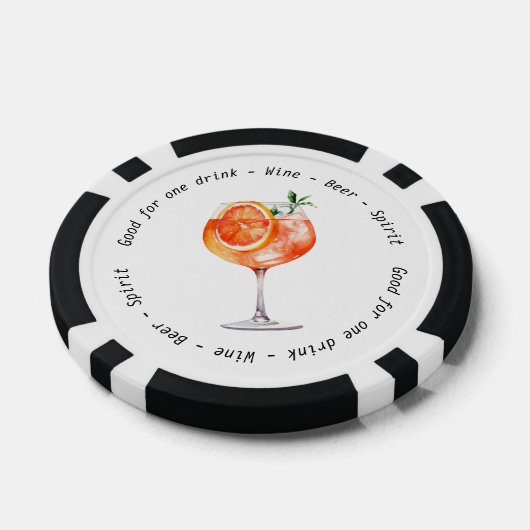 Bedrijfsevenement Aperol QR Code Drink Voucher Poker Chips (Enkel)