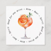 Bedrijfsevenement Aperol QR Code Drink Voucher Vierkante Visitekaartje (Voorkant)