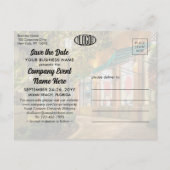 Bedrijfsevenement Bedrijf Logo & Foto Sla de datum Aankondigingskaart (Achterkant)