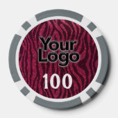 Bedrijfsevenement Business Logo Glitter Animal Pri Poker Chips (Achterkant)