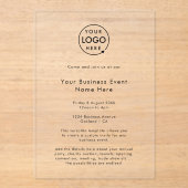 bedrijfsevenement | Minimalistisch professioneel b Acryl Uitnodigingen (Voorkant)