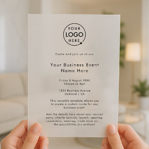 bedrijfsevenement Minimalistisch professioneel b Vellum Uitnodigingen