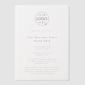 bedrijfsevenement | Minimalistisch professioneel b Vellum Uitnodigingen (Voorkant)