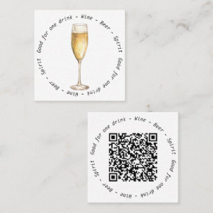 Bedrijfsevenement QR Code Champagne Drink Voucher Vierkante Visitekaartje
