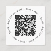 Bedrijfsevenement QR Code Champagne Drink Voucher Vierkante Visitekaartje (Achterkant)