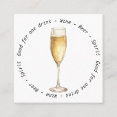 Bedrijfsevenement QR Code Champagne Drink Voucher Vierkante Visitekaartje (Voorkant)