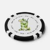 Bedrijfsevenement QR Code Mojito Drink Voucher Poker Chips (Enkel)