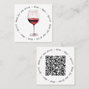 Bedrijfsevenement QR Code Rode Wijn Drink Voucher Vierkante Visitekaartje