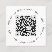 Bedrijfsevenement QR Code Rode Wijn Drink Voucher Vierkante Visitekaartje (Achterkant)