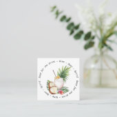 Bedrijfsevenement QR Code Tropical Drink Voucher Vierkante Visitekaartje (Staand voorkant)