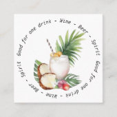 Bedrijfsevenement QR Code Tropical Drink Voucher Vierkante Visitekaartje (Voorkant)