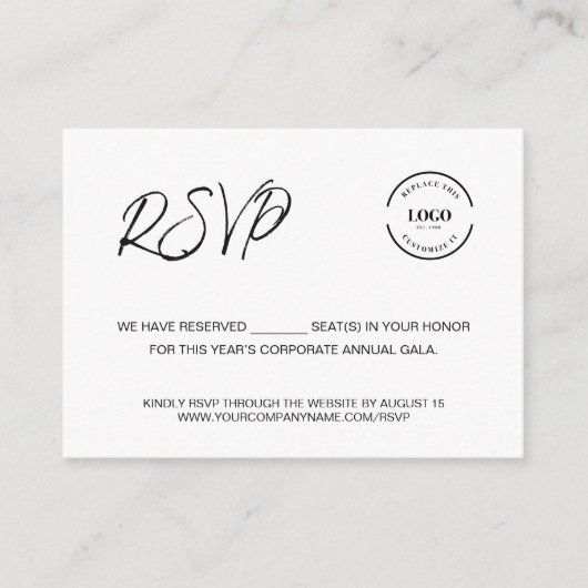 Bedrijfsevenement RSVP website QR CODE Informatiekaartje (Voorkant)