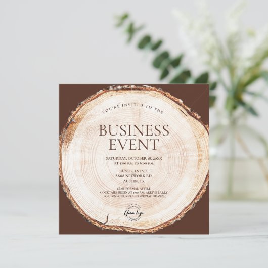 Bedrijfsevenement Rustic Woodland Custom Kaart (Staand voorkant)