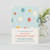 Bedrijfsfeest uitnodigen Ballons Modern Kaart (Staand voorkant)