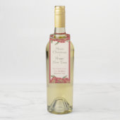  bedrijfsfeestdag - Red Floral Flessenhanger (Op fles)