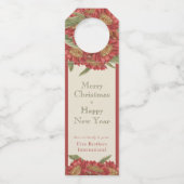 bedrijfsfeestdag - Red Floral Flessenhanger (Voorkant)