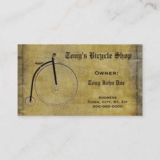 Bedrijfsfietsherstel of persoonlijke kaart visitekaartje (Voorkant)