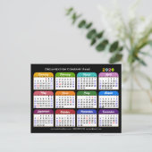 Bedrijfsfoto 2025 Kalender Modern Zwart Kleurrijk Feestdagenkaart (Staand voorkant)