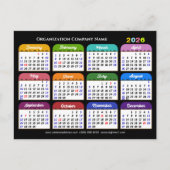 Bedrijfsfoto 2025 Kalender Modern Zwart Kleurrijk Feestdagenkaart (Voorkant)